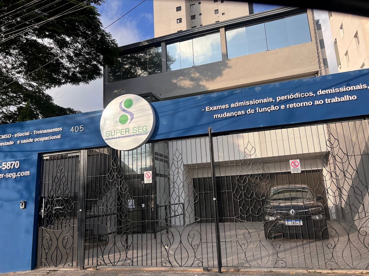 Fachada da SUPER SEG na Rua dos Bandeirantes, 405